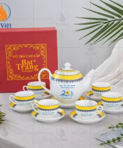 Ấm Chén In Logo Kỷ Niệm Ngày Thành Lập Phường Thắng Nhất