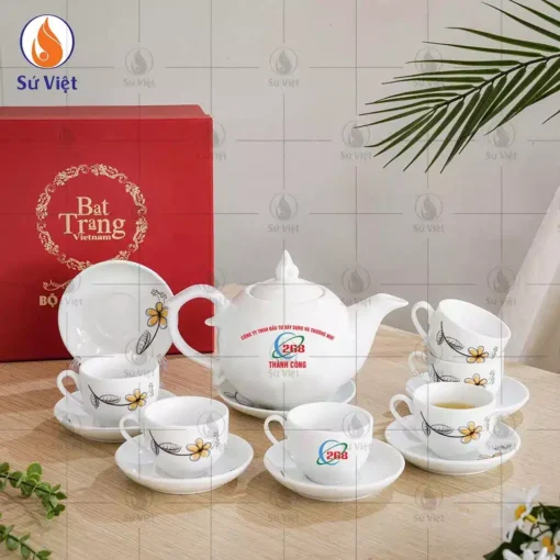 Bộ ấm chén in logo quà tặng đối tác