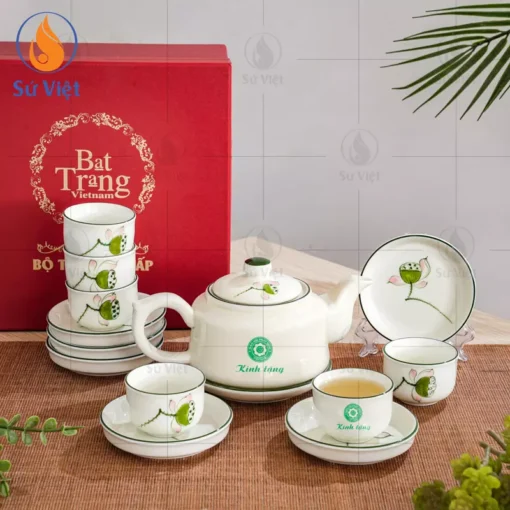 Bộ Ấm Chén In Logo Quà Tặng Giáo Hội Phật Giáo Việt Nam