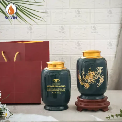 Hũ Sứ Đựng Trà In Chữ Quà Tặng Công Nhân Viên Dịp Cuối Năm