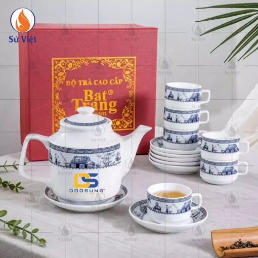 Bộ ấm chén in logo quà tặng nhân viên
