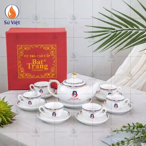 bộ ấm chén in logo quà tặng cuối năm