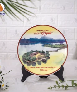 Đĩa Sứ Trưng Bày In Hình Chùa Tam Chúc Quà Tặng Đại Hội