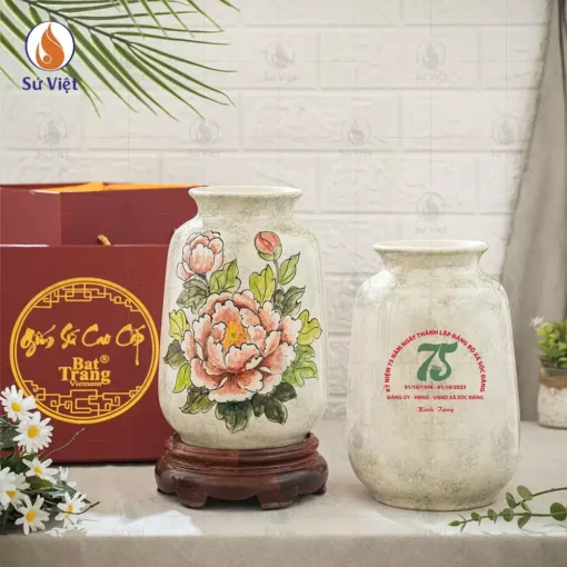 Bình Hoa In Logo Quà Kỷ Niệm Ngày Thành Lập Đảng Bộ