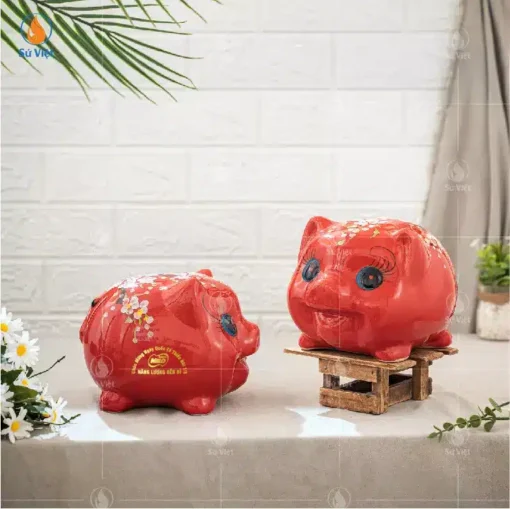 Lợn Đất Tiết Kiệm In Logo Quà Quốc Tế Thiếu Nhi