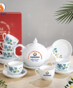 Bộ Ấm Chén In Logo Công Đoàn Trường Đại Học Phenikaa