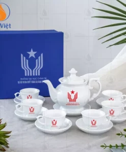 Bộ Tách Trà Khắc Chữ Quà Tặng Đại Hội Quyết Thắng Đại Học Chính Trị