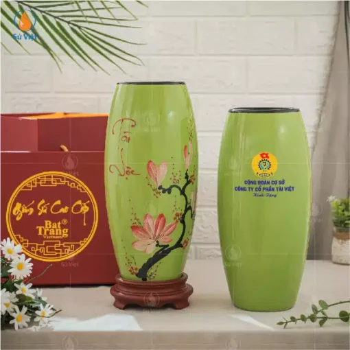 Lọ Hoa In Logo Quà Tặng Đại Hội Công Đoàn Công Ty Tài Việt
