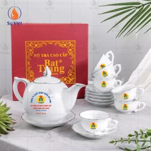Bộ trà in chữ quà kỷ niệm 95 năm ngày thành lập Công đoàn CT Xuất nhập khẩu Hà Linh