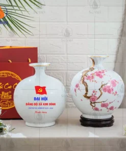 Bình hút lộc in chữ quà đại hội đảng bộ xã kim đính quà tặng Tết