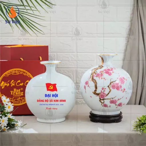 Bình hút lộc in chữ quà đại hội đảng bộ xã kim đính quà tặng Tết