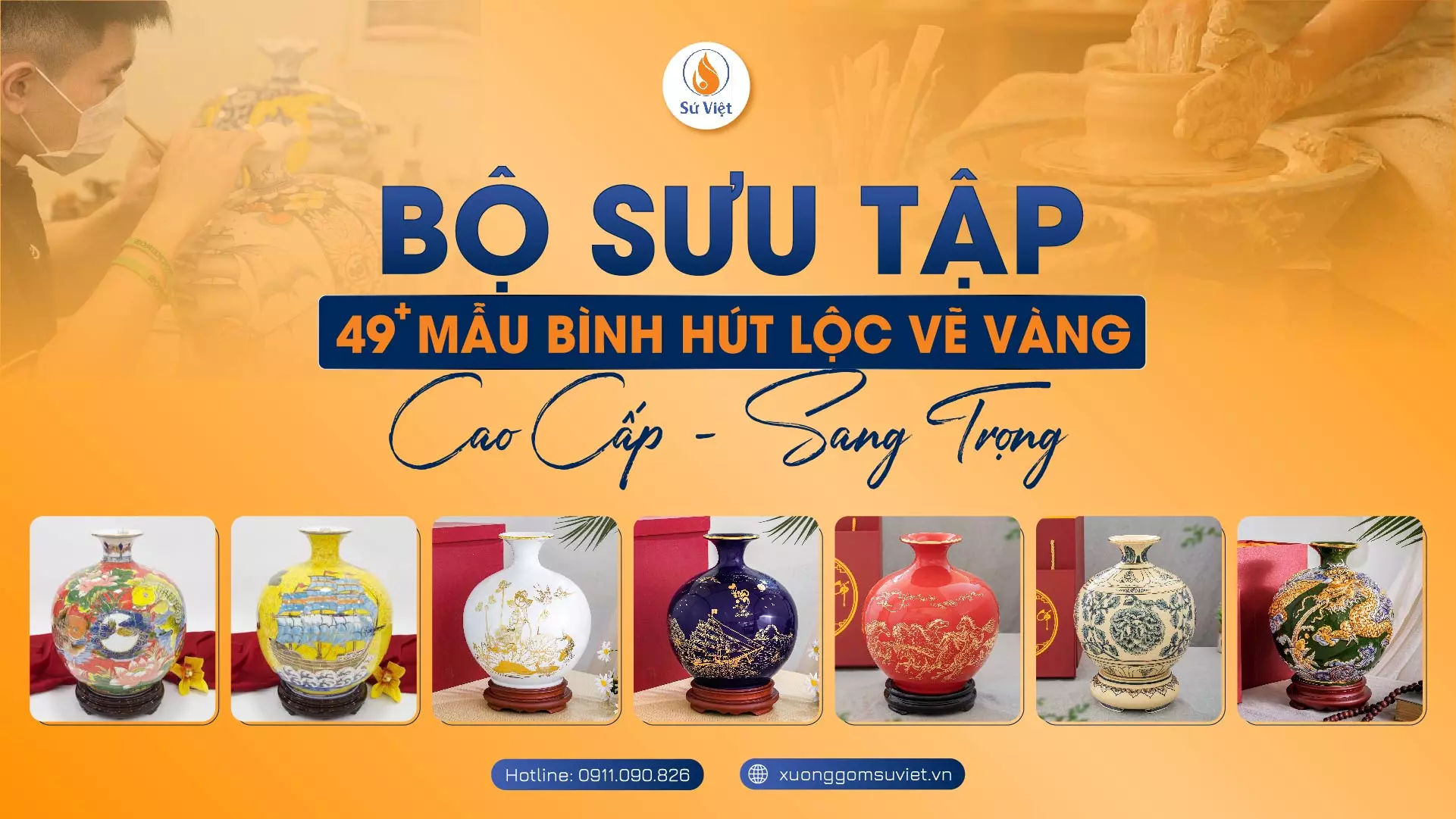 Bình hút lộc vẽ vàng