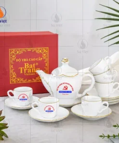 Bộ Ấm Trà In Logo Quà Đại Hội Đảng Bộ Huyện Nam Sách