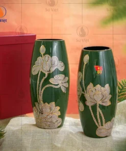 Bình Cắm Hoa Vẽ Sen In Logo Kỷ Niệm Ngày Thành Lập Quân Đội Nhân Dân