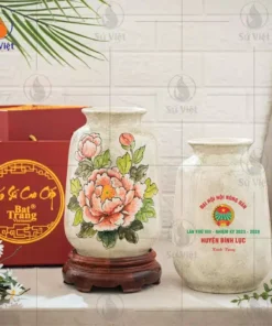 Bình Hoa Sứ In Chữ Quà Tặng Đại Hội Hội Nông Dân Huyện Bình Lục