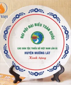 Đĩa Sứ In Chữ Quà Tặng Đại Hội Đại Biểu Các Dân Tộc Thiểu Số Huyện Mường Lát