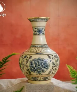 Lọ Tỏi Vẽ Vàng Hoa Phù Dung