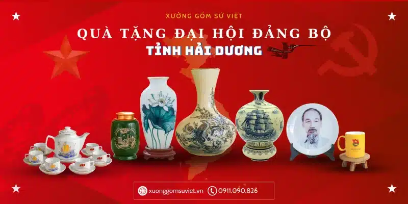 banner quà tặng đại hội Đảng bộ Hải Dương