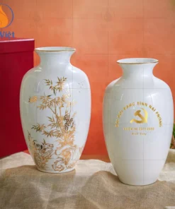 bình hoa in logo đại hội Đảng tỉnh Hải Phòng