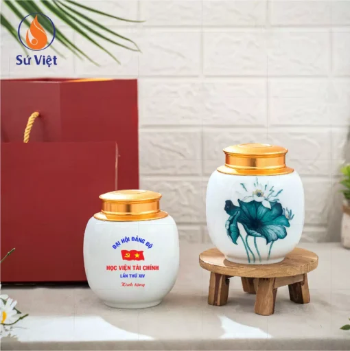Hũ Đựng Trà In Chữ Quà Tặng Đại Hội Đại Biểu Học Viện Tài Chính