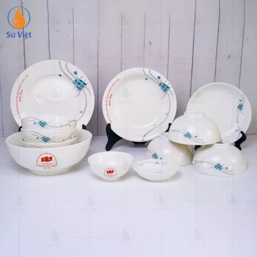 Bộ Bát Đĩa In Chữ Quà Tặng Đại Hội Đảng Bộ Tỉnh Bắc Kạn