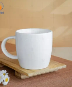 Cốc sứ trắng trơn Bát Tràng dáng lùn