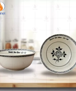 Tô Phở Sâu Vẽ Hoa In Logo Bánh Đa Cua - Cô Út