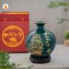 Bình hút lộc men xanh lá họa tiết Thuận Buồm Xuôi Gió Vàng Kim
