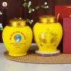 Hũ trà in logo men vàng họa tiết Cá chép trông trăng