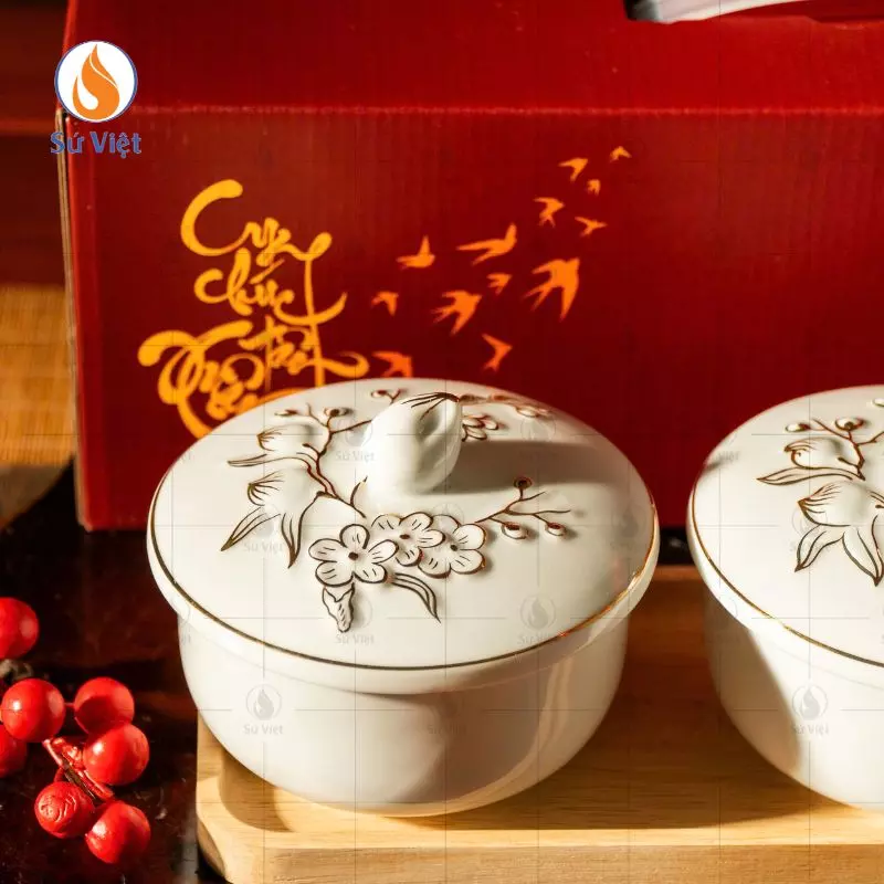 Hũ đựng mứt Đào Phú Quý