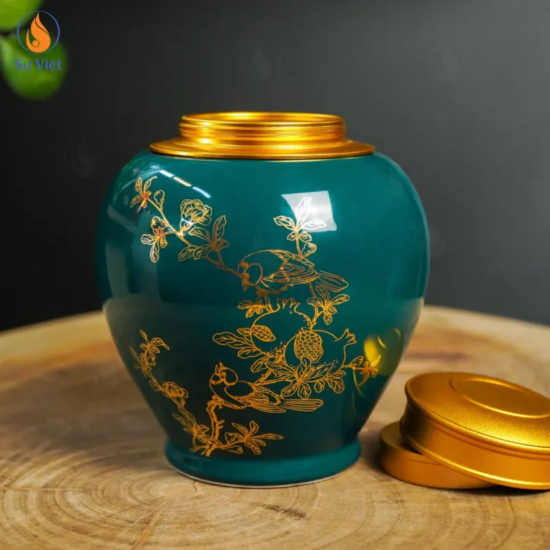 Hũ Đựng Trà Lựu Điểu Trường Xuân