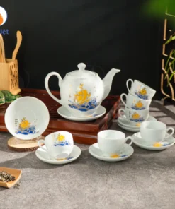Ấm chén Thuận buồm xuôi gió dáng minh long