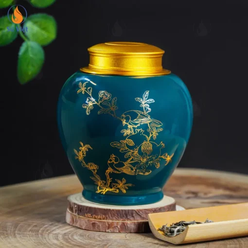 Hũ Đựng Trà Lựu Điểu Trường Xuân