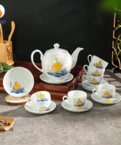 Ấm chén Thuận buồm xuôi gió dáng minh long
