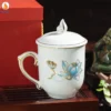 Ly Sứ Nắp Lửa Sen Nước Viền Vàng