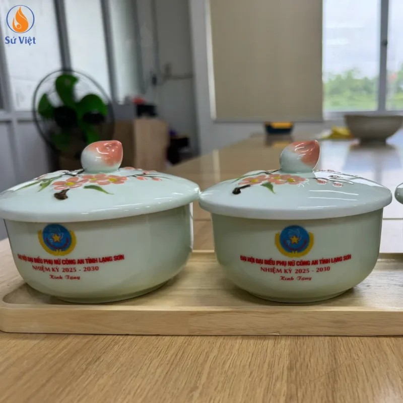 Dự Án 500 Bát Sứ In Logo Đại Hội Phụ Nữ Công An Lạng Sơn