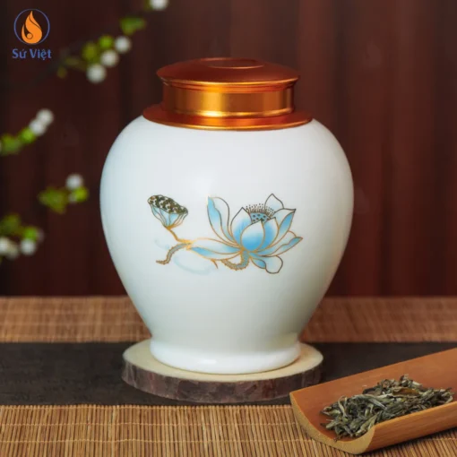 Hũ Đựng Trà Lam Liên Bảo Cảnh