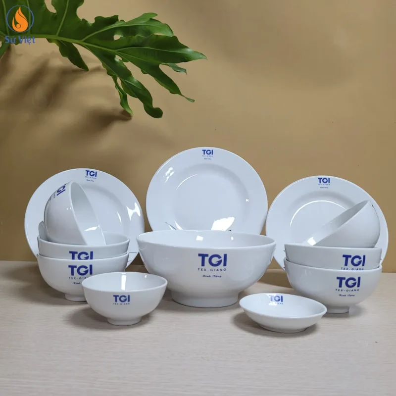 Dự Án 200 Bộ Bát Đĩa Sứ In Logo Công Ty CP TEX-GIANG
