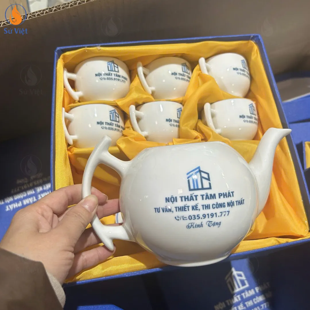 Dự Án 50 Bộ Ấm Trà In Logo Nội Thất Tâm Phát