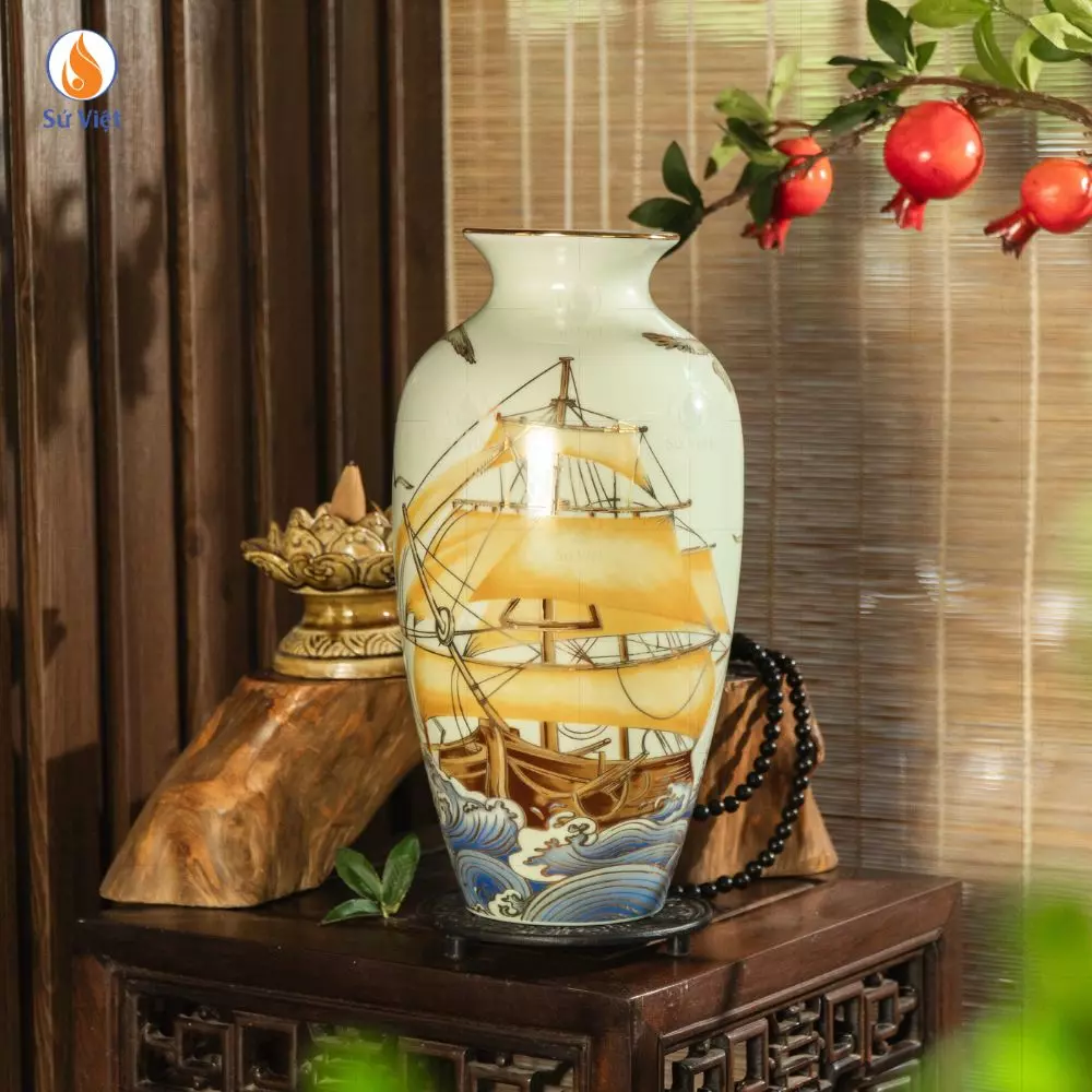 Bình Gốm Thuận Buồm Xuôi Gió
