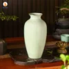 Bình Hoa Gốm Sen Xanh Kẻ Chỉ Vàng