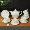 Bộ Ấm Chén Bưởi Lửa Hoa Mộc Lan Kẻ Vàng