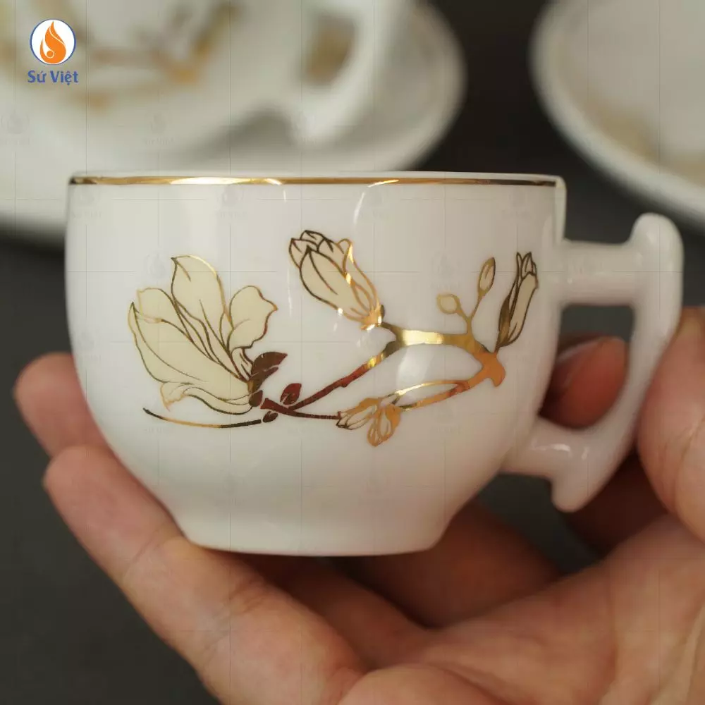 Bộ Trà Trắng Bưởi Cành Hoa Mộc Lan