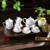 Bộ Ấm Chén Trắng Bưởi Lửa Liên Hoa