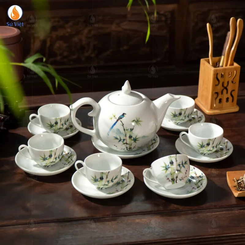 Bộ Ấm Chén Trúc Báo Bình An