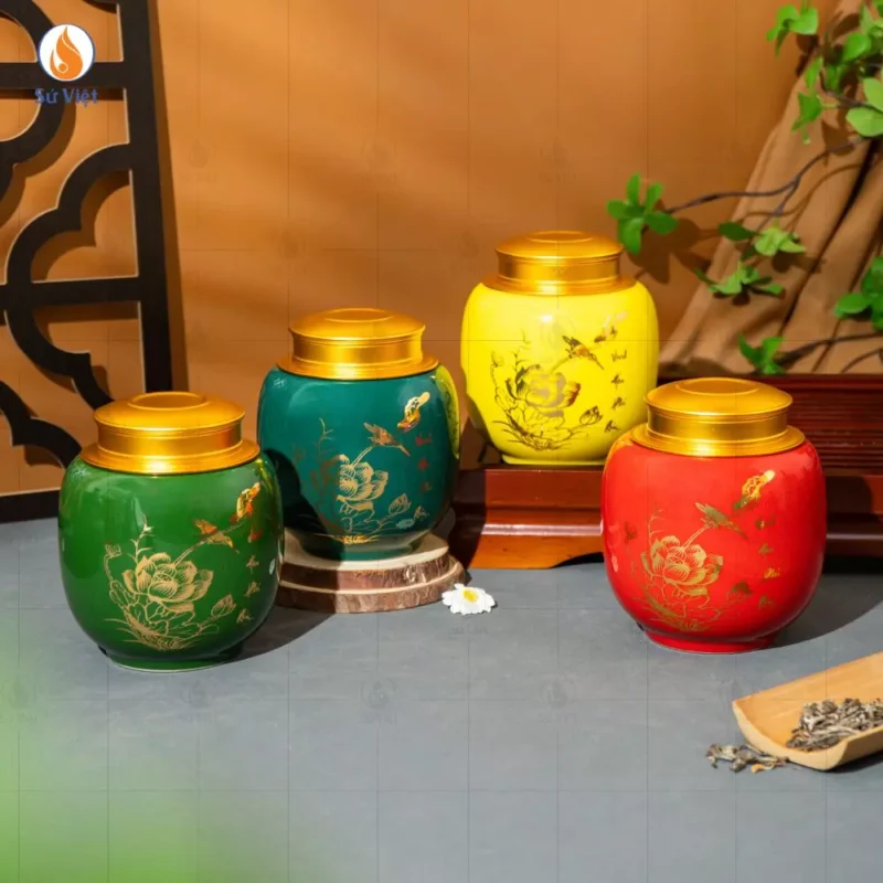 Hũ Chè Liên Hoa Phú Quý Bát Tràng