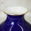 Lọ Hoa Sen Vẽ Vàng Men Xanh Dương