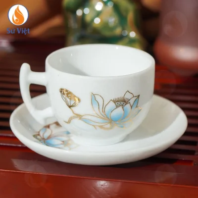 Bộ Ấm Chén Bưởi Cành Sen Nước