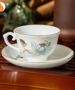 Bộ Ấm Chén Cành Hoa Sen Nước