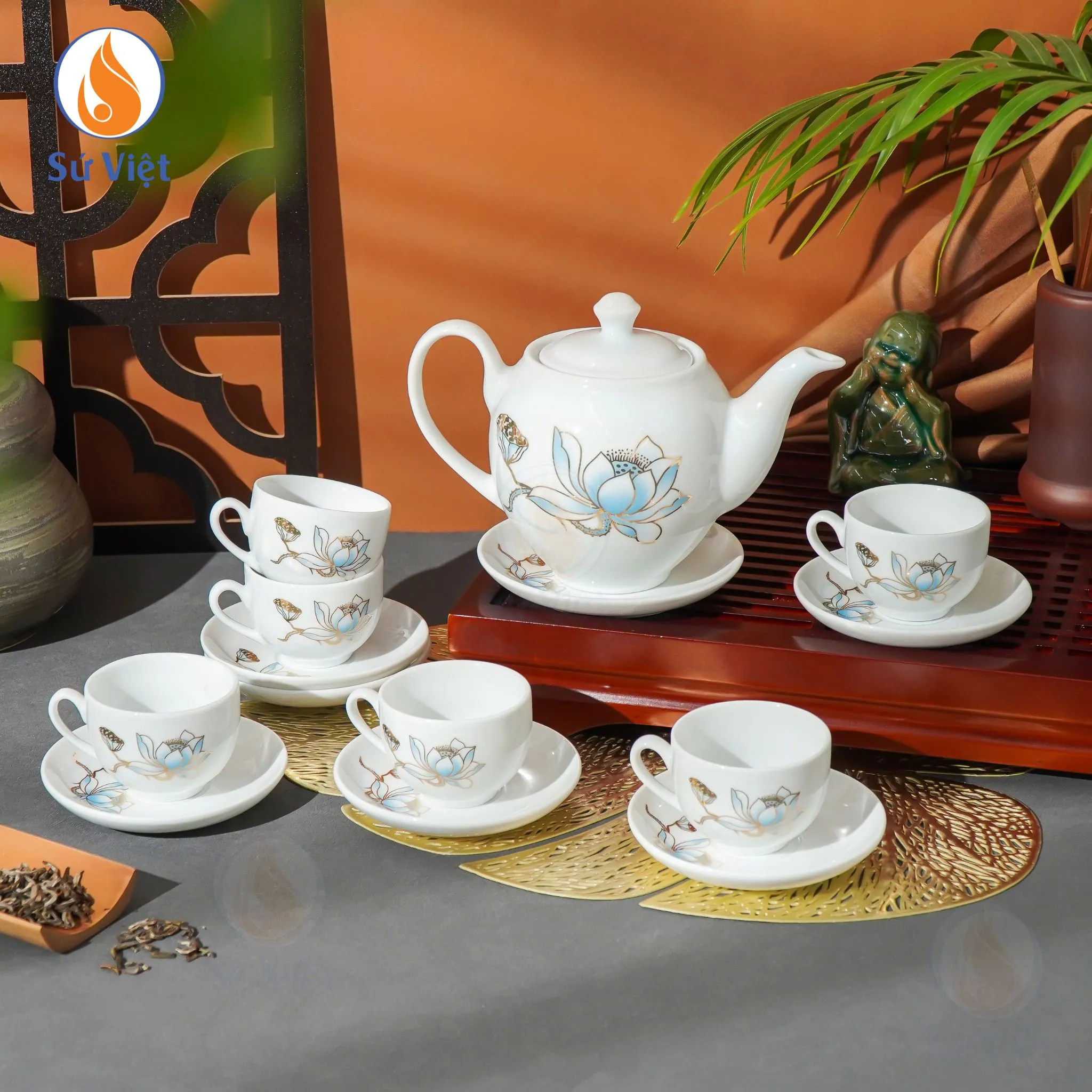 Bộ Ấm Chén Minh Long Sen Nước